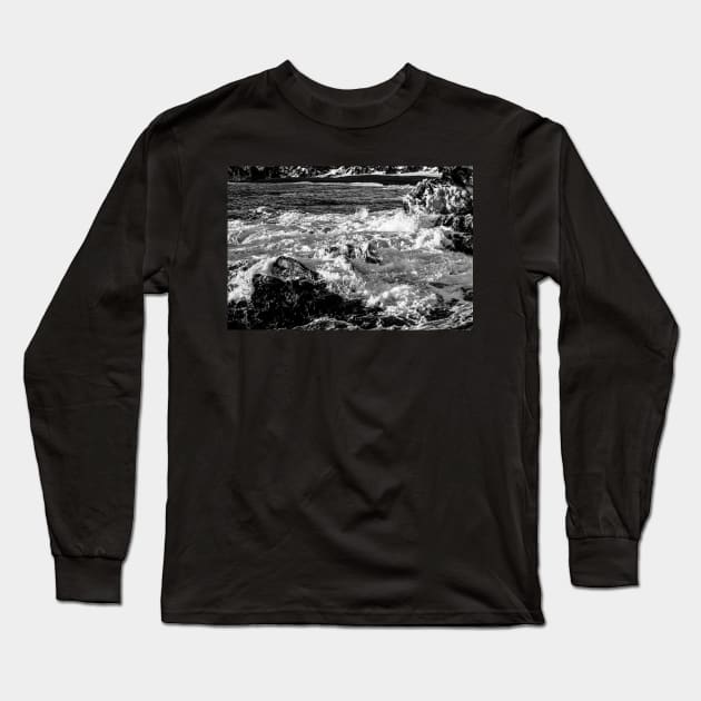 Sea Texture B&W Long Sleeve T-Shirt by Kate-P-